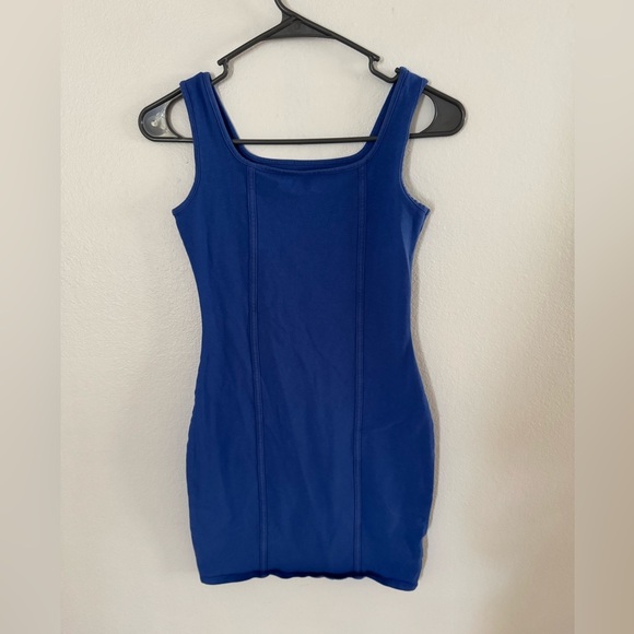 Women's Wild Fable Square Neck Tank Dress Short Mini Sleeveless Royal Blue Small - Picture 1 of 5